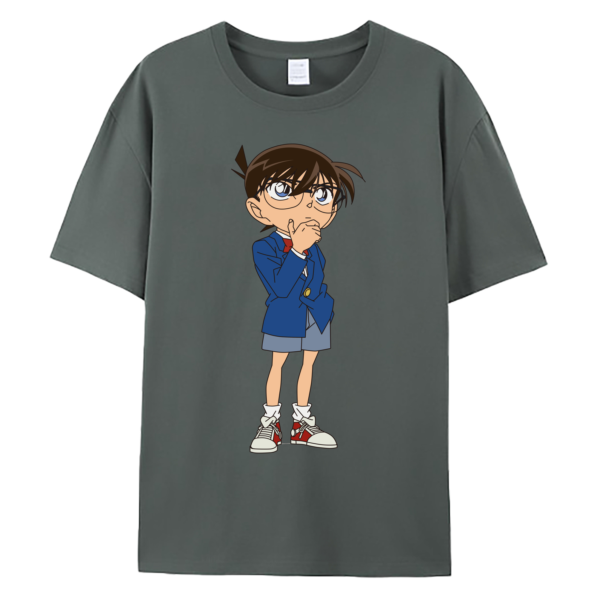 （画像用） 名探偵コナン 江戸川 コナン Detective Conan Conan Edogawa 綿100％ メンズ半袖Tシャツ｜肌触りやわらか＆通気性